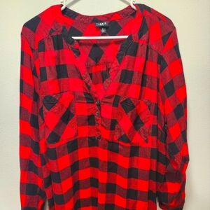 Bright Red/Black Plaid Torrid Flannel